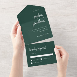 Escrito Minimalista Moderno Emerald Green | Casame