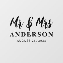 Escrito Mínimo Elegante, Sr. e Nome da Sra. Weddin
