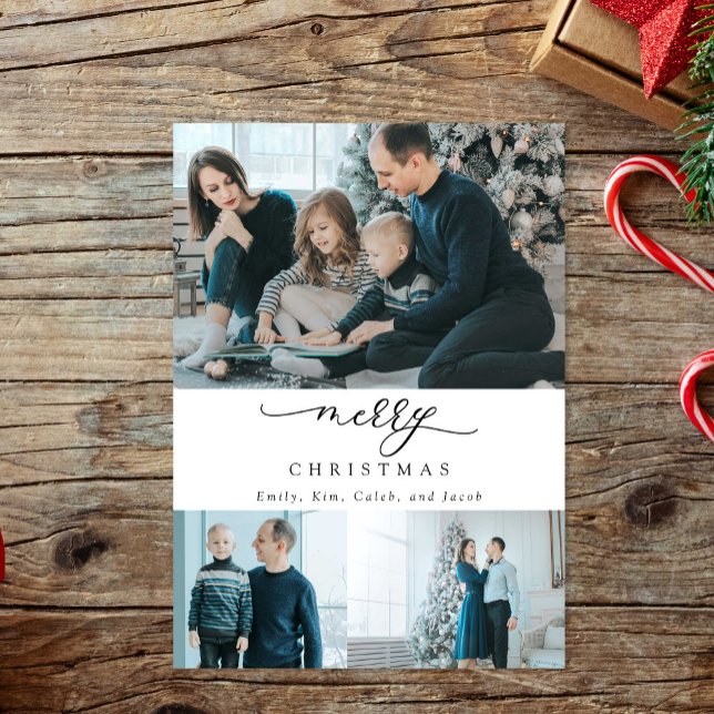 Escrito Mínimo Moderno 3 Foto Feliz Natal (Criador carregado)