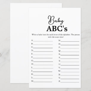 Escrito moderno Jogo de chá de fraldas de Baby Abc