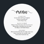 Escrito Negro Russo Moderno, Menu Janto Casamento<br><div class="desc">Escrita Negra Russa Moderna,  Menu de Janto de Casamento. Um menu de bar perfeito para o seu grande dia. Você pode alterar as cores da fonte do script e alterar o conteúdo e as fontes do menu para atender às suas necessidades.</div>