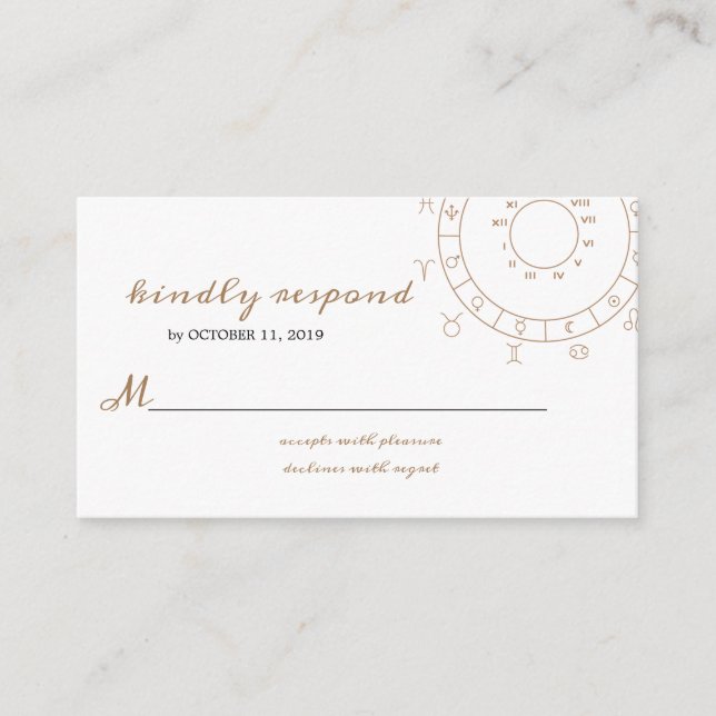 Escrito no cartão RSVP de Casamento das Estrelas (Frente)