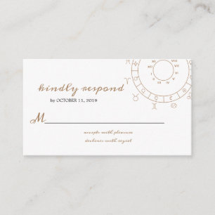 Escrito no cartão RSVP de Casamento das Estrelas