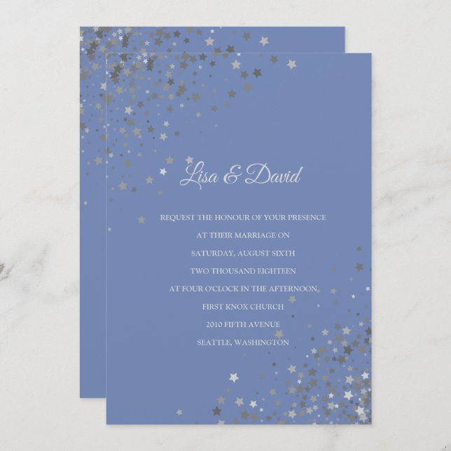 Escrito No Convite Para Casamento De Estrelas (Frente/Verso)