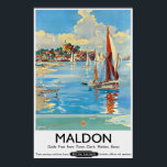Escritor da Cidade da Poster viagens vintage de ,<br><div class="desc">Impressão de reprodução de um Poster de viagens de Caminhos de Ferro Britânicos Maldon Essex, com uma bela paisagem de Maldon, uma cidade no estuário de Blackwater em Essex, Inglaterra. É a sede do distrito de Maldon e o ponto de partida da Navegação Chelmer e Blackwater. Este impressão de arte-deco...</div>