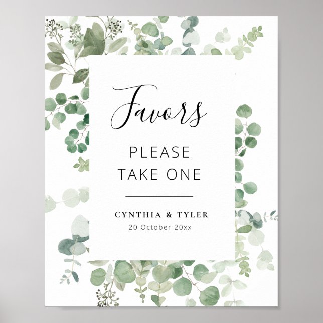 escritura negra eucalyptus favorece poster (Frente)