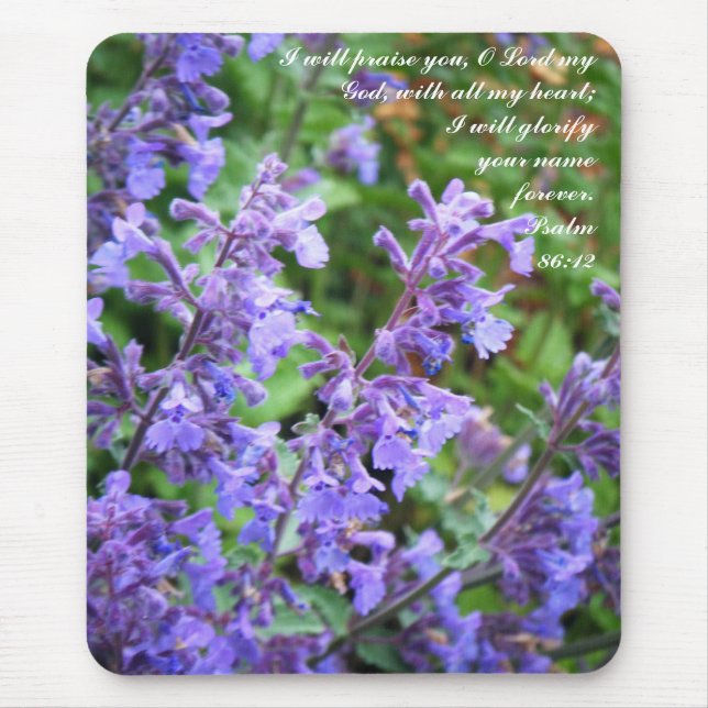 Escritura roxa Mousepad da flor (Frente)