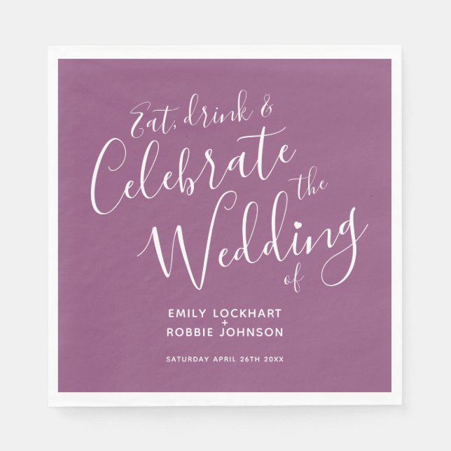 Escritura simples de amora e guardanapos de casame (Frente)