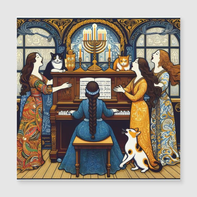 Escritura vienense Soirée com Cats, Hannukah (Frente)