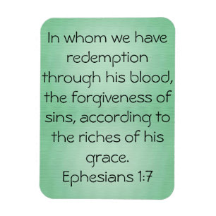 Escrituras de sangue Ephesianos 1:7 ímã