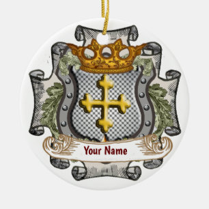 Escudo da Coroa Real enfeite Sobrenome