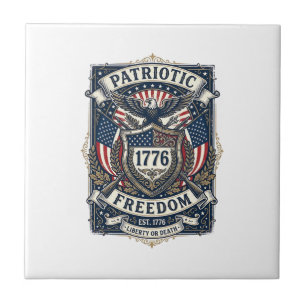 Escudo de Batalha Patriótico 1776 Símbolo Inspirad