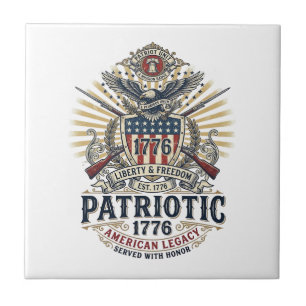 Escudo de Batalha Patriótico 1776 Símbolo Inspirad