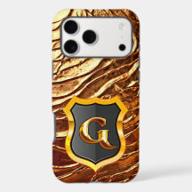 Escudo de Monograma Real - Letra G (Dourado)