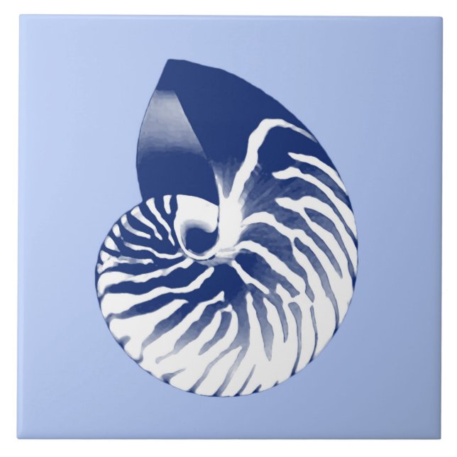 Escudo do nautilus - marinho, branco & luz - azul (Frente)