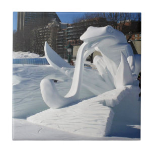 Escultura de Neve sapo, Quebec, Canadá