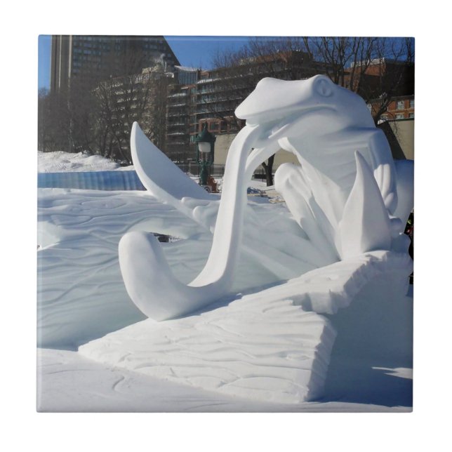 Escultura de Neve sapo, Quebec, Canadá (Frente)