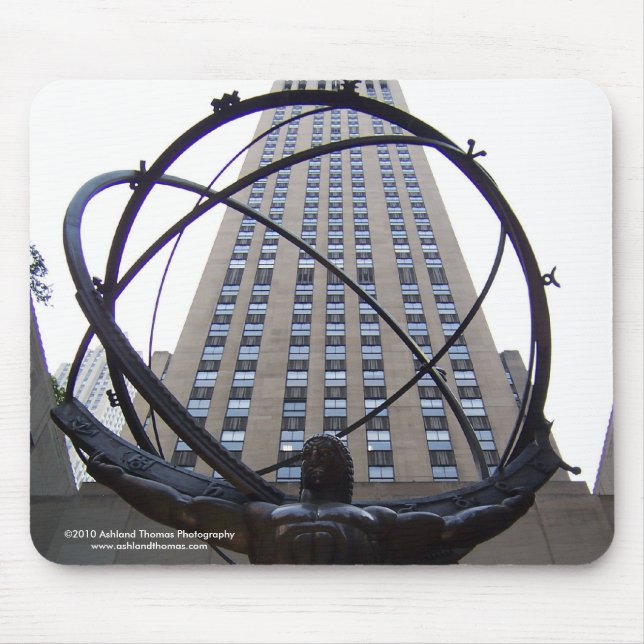 Escultura do atlas e rocha 30 em NYC Mousepad (Frente)