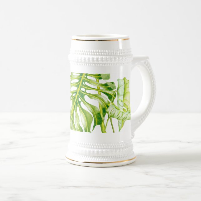 Esculturas de folha numa Caneca de cerveja (Frente Esquerda)