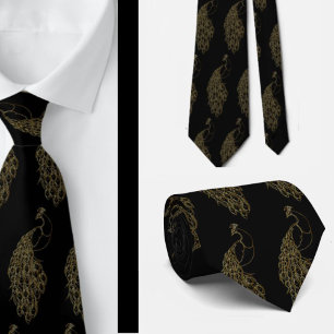 Escuro preto e Dourado, único e elegante, gravata 