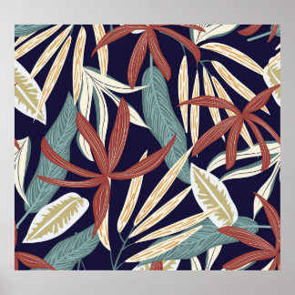 Escuro tropical: Impressão de planta criativa
