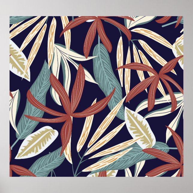 Escuro tropical: Impressão de planta criativa (Frente)