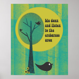 Escute o poster retro da digitária