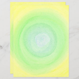 Esfera Verde Azul Pálida em Aquarela Amarela, Pape