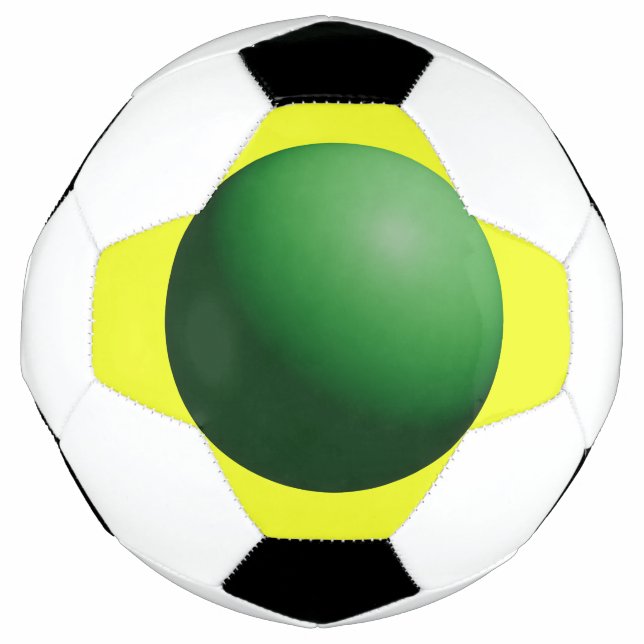 Esfera Verde em Bola de Futebol Amarela (Frente)