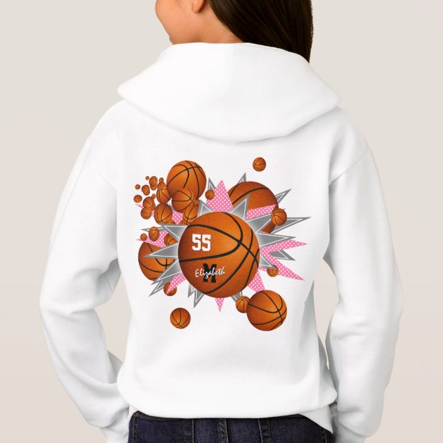 esferas de basquete estrelas rosa-cinza esportes f (Verso)