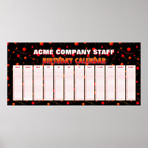 Esferas Voadoras Poster de Calendário Perpétuo de