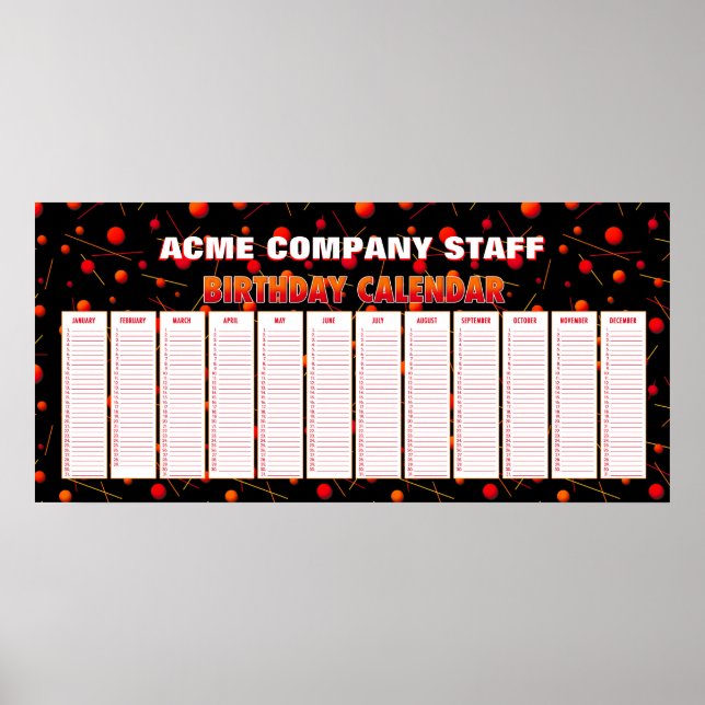 Esferas Voadoras Poster de Calendário Perpétuo de  (Frente)