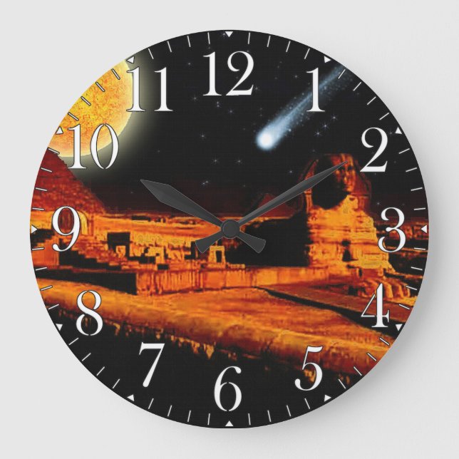 Esfinge e Lua sobre o relógio de arte da pirâmide  (Frente)