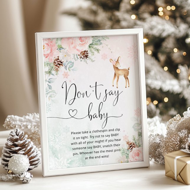 Esfregue cervo rosa Inverno Não diga Poster de jog (Criador carregado)