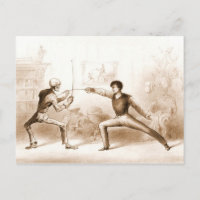 Esgrima com cartão postal Death
