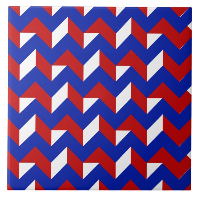 Esher Red White Blue Padrão VII Azulejo cerâmico (Frente)