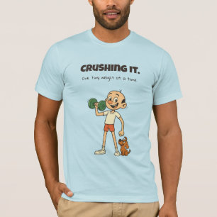 Esmagando - Engraçada Camiseta de Cartoon Gym