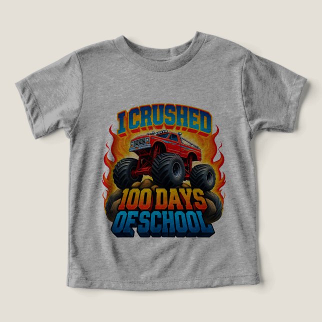 Esmagei 100 Dias De Caminhão Monstro De Meninos Es (Design frontal)