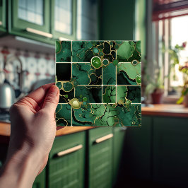 Esmerald Green Wall Decor Moderno Chic Mosaico