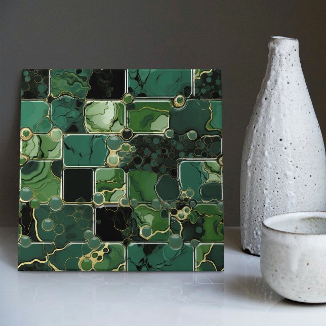 Esmerald Green Wall Decor Moderno Chic Mosaico (Criador carregado)