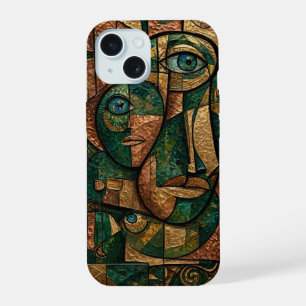 Esmeralda Cobre Dourado Cubista Três Faces