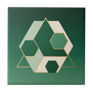 Esmeralda Hexágono Geométrico Luxo
