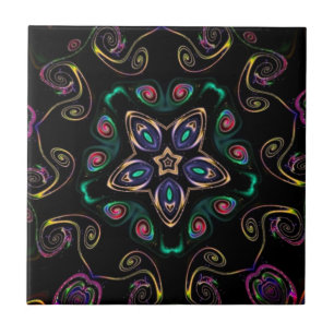 Esmeralda negra geométrica do gatinho louco da Ter