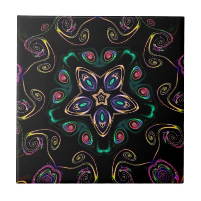 Esmeralda negra geométrica do gatinho louco da Ter (Frente)