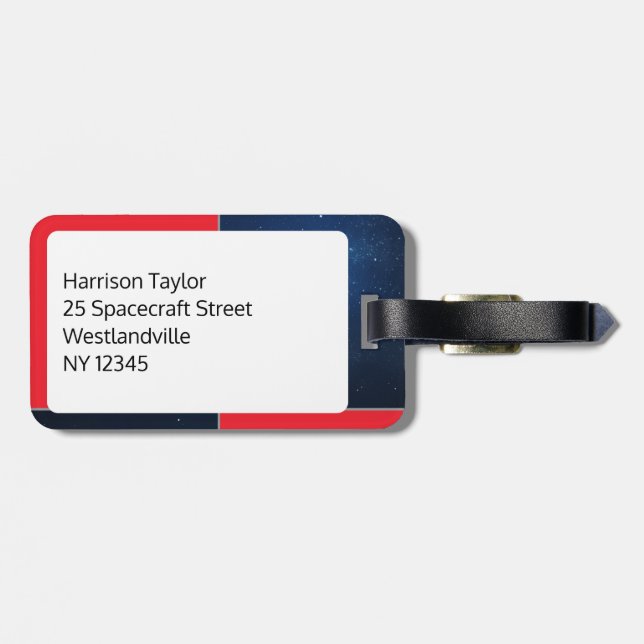 Espaço Azul Vermelho - Etiqueta de Bagagem Persona (Traseira Horizontal)