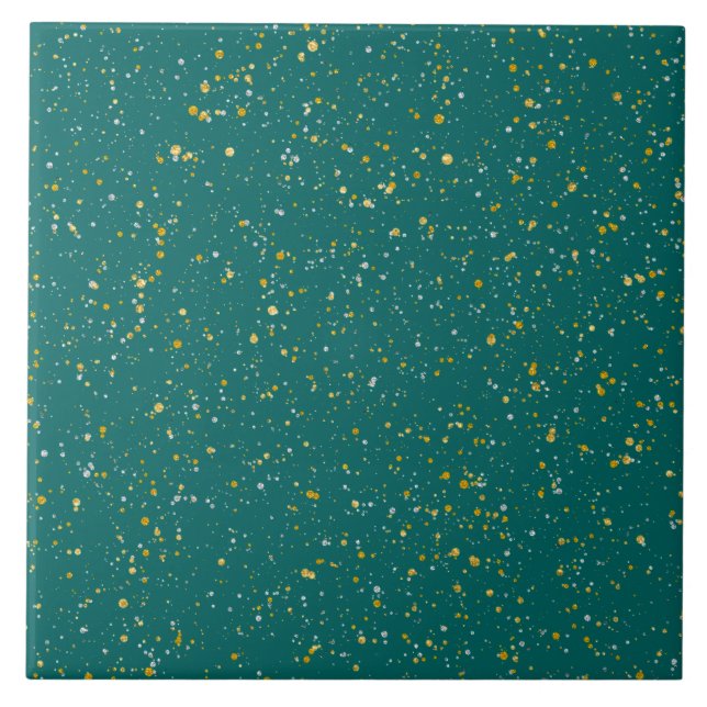 Espaço elegante dos confetes - verde da cerceta & (Frente)