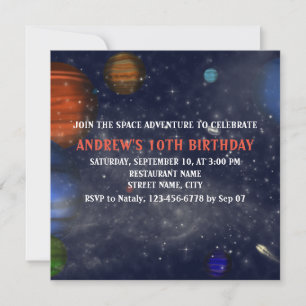 Espaço Exterior com planetas e galáxias