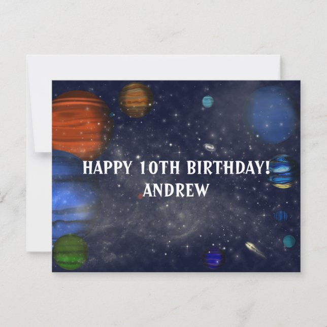 Espaço Exterior com planetas e galáxias (Frente)