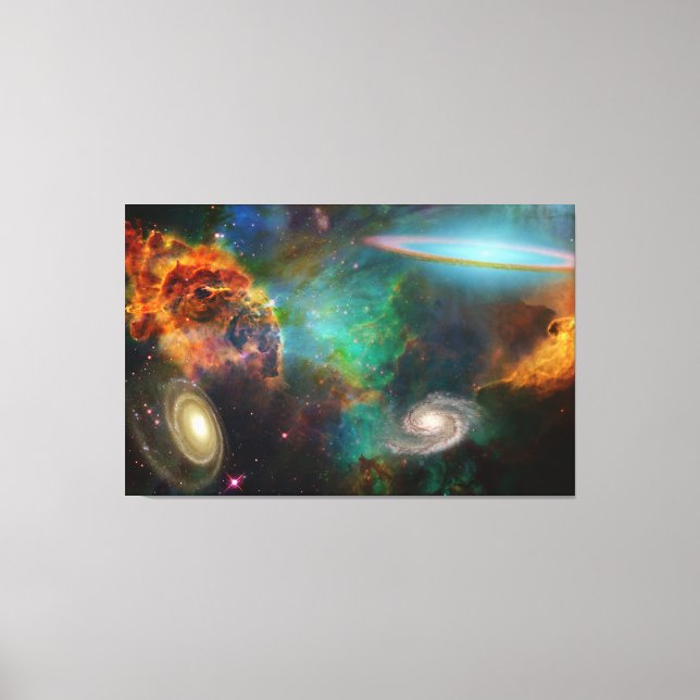 Espaço Profundo Belas Cores Espaciais Raios Canvas (Frente)