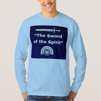 Espada do Espírito - Camiseta Azul de Longa Folha